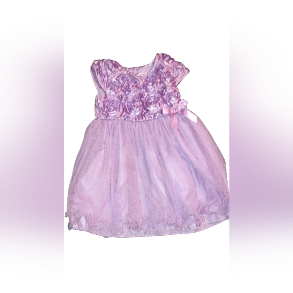 Purple Floral Dress with Bow